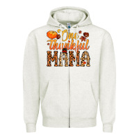 Oatmeal Heather one thankful mama Zipper Hoodie - MaliasSmallBusiness