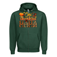 Sports Green one thankful mama Zipper Hoodie - MaliasSmallBusiness