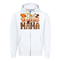 White one thankful mama Zipper Hoodie - MaliasSmallBusiness