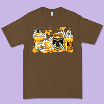 Bumble Bee Coffee Cups Premium Tee Designed By Zillion Design Studio