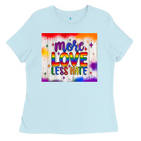 Baby Blue more love less hate tumbler Ladies Tee - JahusDesignShop