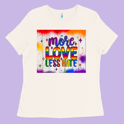 More Love Less Hate Tumbler Ladies Tee Designed By Jahusdesignshop