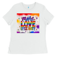 White more love less hate tumbler Ladies Tee - JahusDesignShop