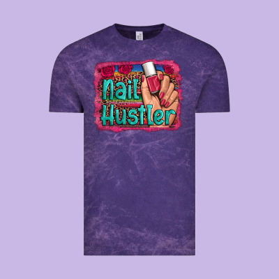 Nail Hustler Serape Leopard Background Vintage Tee Designed By Artiststas