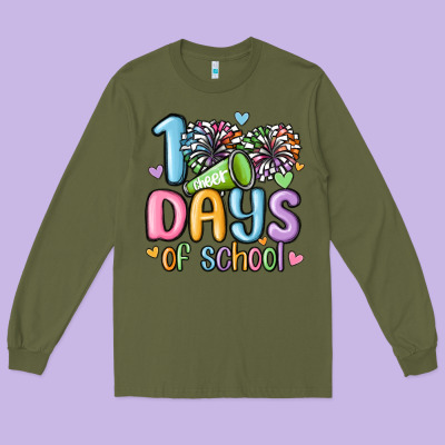 100 Days Of School Cheer Long Sleeve Tee Designed By Maliassmallbusiness