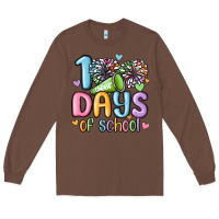 Chestnut 100 days of school cheer Long Sleeve Tee - MaliasSmallBusiness