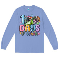 Colony Blue 100 days of school cheer Long Sleeve Tee - MaliasSmallBusiness
