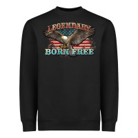 Black legendary born free eagle Heavyweight Sweatshirt - NancyCooperArtShop