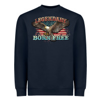 Navy legendary born free eagle Heavyweight Sweatshirt - NancyCooperArtShop
