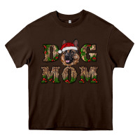 Chocolate Brown chriistmas dog mom with german shepherd Heavy Core Tee - RanaPortraitStore
