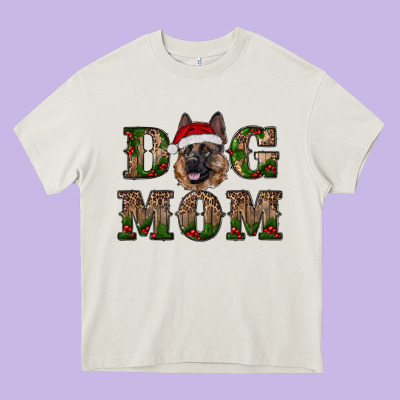 Chriistmas Dog Mom With German Shepherd Heavy Core Tee Designed By Ranaportraitstore
