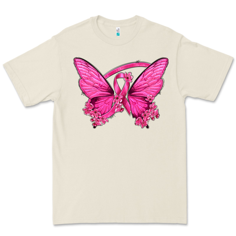 Breast Cancer Butterfly Premium Tee by texasbilliewilder | Teevron