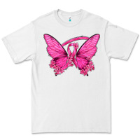 White Breast Cancer Butterfly Premium Tee - texasbilliewilder