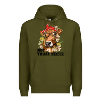 Army Green Cute Heifer Premium Hoodie - texasbilliewilder