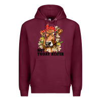 Burgundy Cute Heifer Premium Hoodie - texasbilliewilder