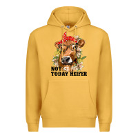 Mustard Cute Heifer Premium Hoodie - texasbilliewilder
