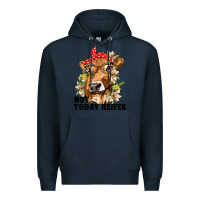 Navy Cute Heifer Premium Hoodie - texasbilliewilder