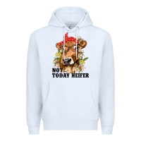 White Cute Heifer Premium Hoodie - texasbilliewilder