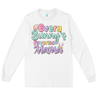 White every bunny's favorite mama Long Sleeve Tee - MaliasSmallBusiness