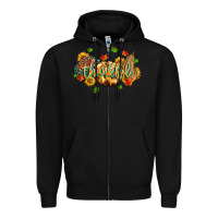Black thankful pumpkins Zipper Hoodie - MaliasSmallBusiness