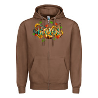 Chestnut thankful pumpkins Zipper Hoodie - MaliasSmallBusiness