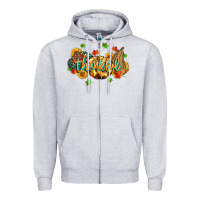 Heather Grey thankful pumpkins Zipper Hoodie - MaliasSmallBusiness