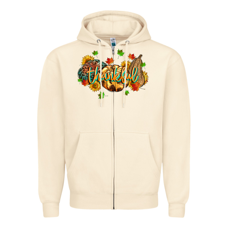 Thankful Pumpkins Zipper Hoodie by MaliasSmallBusiness | Teevron