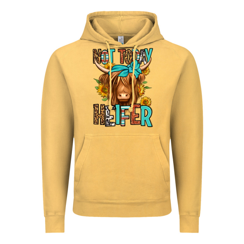 Not Today Heifer Long Haired Cow Vintage Hoodie by Jasminsmagicworld | Teevron