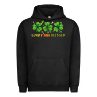 Pigment Black St. Patrick's Day lucky and blessed Urban Hoodie - HowdyJamesFarm