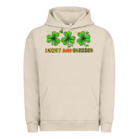 Pigment French Oak St. Patrick's Day lucky and blessed Urban Hoodie - HowdyJamesFarm