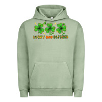 Pigment Oil Green St. Patrick's Day lucky and blessed Urban Hoodie - HowdyJamesFarm