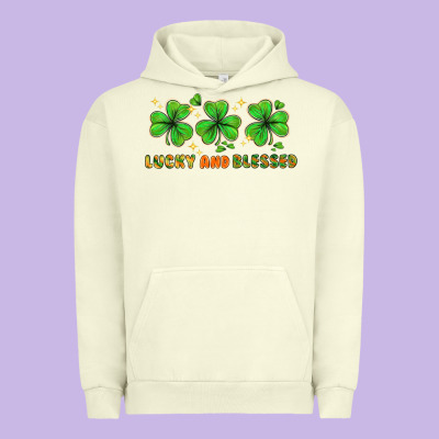St. Patrick's Day Lucky And Blessed Urban Hoodie Designed By Howdyjamesfarm