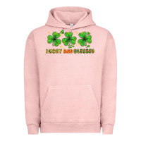 Pigment Salmon St. Patrick's Day lucky and blessed Urban Hoodie - HowdyJamesFarm