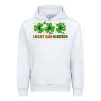 White St. Patrick's Day lucky and blessed Urban Hoodie - HowdyJamesFarm