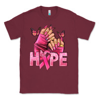 Burgundy hope cancer nails Classic Tee - NancyCooperArtShop