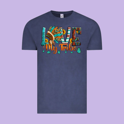 Love My Tribe Native American Indian Headdress Vintage Tee Designed By Artiststas