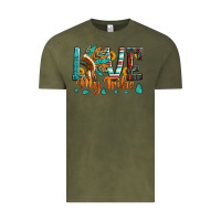 Vintage Olive love my tribe native american indian headdress Vintage Tee - Artiststas
