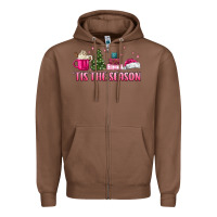 Chestnut tis the season pink christmas Zipper Hoodie - MaliasSmallBusiness
