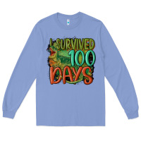 Colony Blue i survived 100 days Long Sleeve Tee - MaliasSmallBusiness
