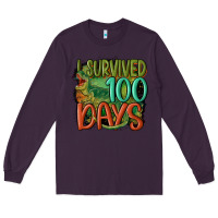 Plum i survived 100 days Long Sleeve Tee - MaliasSmallBusiness