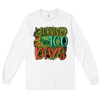 White i survived 100 days Long Sleeve Tee - MaliasSmallBusiness