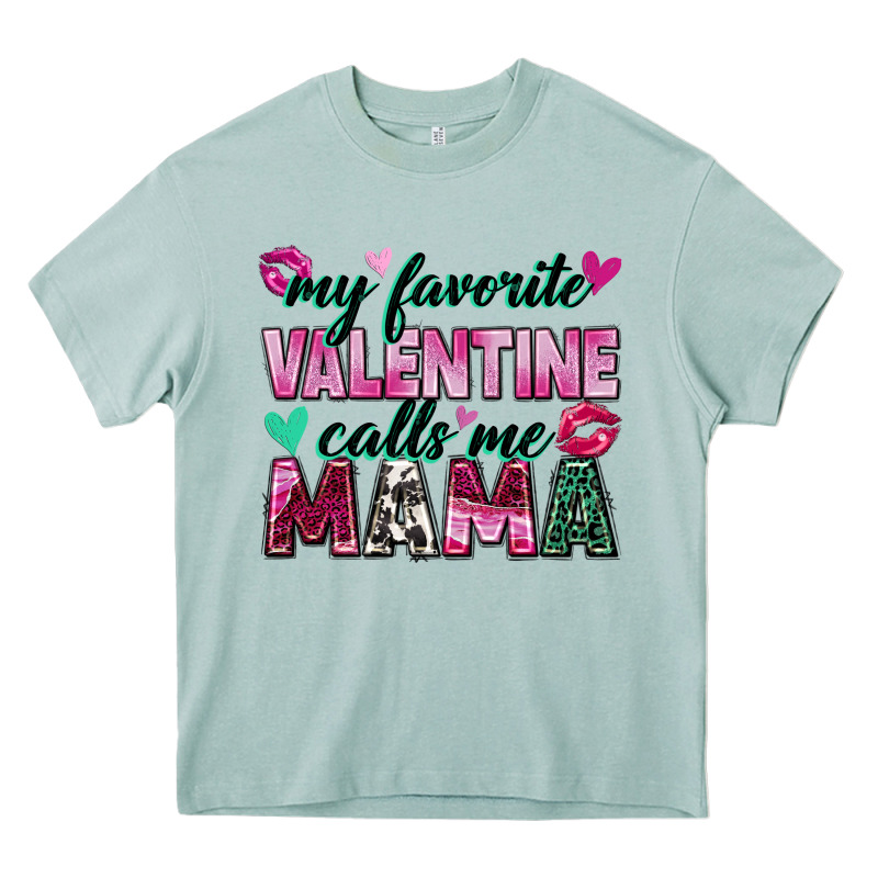 My Favorite Valentine Calls Me Mama Heavy Core Tee by Zillion Design Studio | Teevron