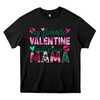 Black my favorite valentine calls me mama Heavy Core Tee - Zillion Design Studio