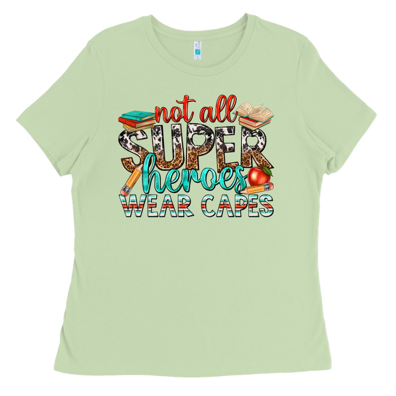 Not All Superheroes Wear Capes With Books Ladies Tee by texasbilliewilder | Teevron