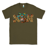 Army Green Western Mom Red Angus Cow Classic Tee - LillyAllenDesigns