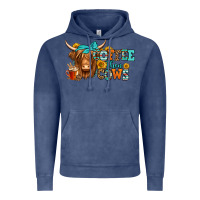 Vintage Denim coffee then cows longhaired cow Vintage Hoodie - Jasminsmagicworld
