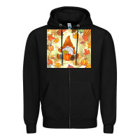 Black fall gnome Zipper Hoodie - MaliasSmallBusiness