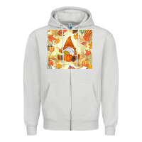 Dove Grey fall gnome Zipper Hoodie - MaliasSmallBusiness