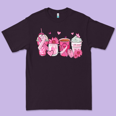 Breast Cancer Coffee Cups Premium Tee Designed By Zillion Design Studio