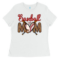 White baseball mom Ladies Tee - Zillion Design Studio
